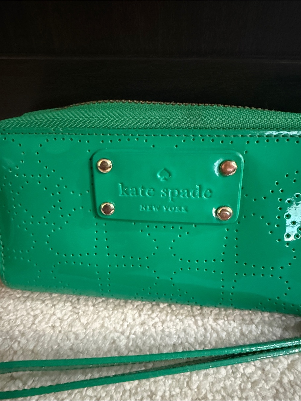 Kate Spade Jazzy Metro patent wristlet clutch with wrist strap - Picture 2 of 10